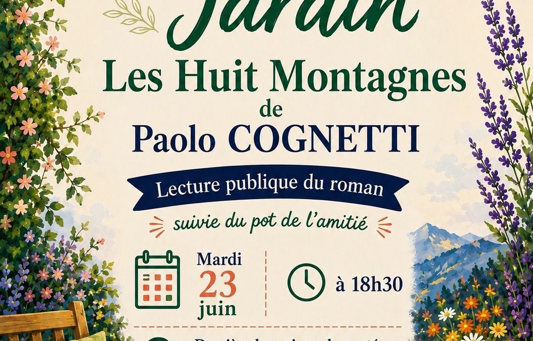 Très bientôt: Lecture au jardin par le Club de lecture du Foyer Rural